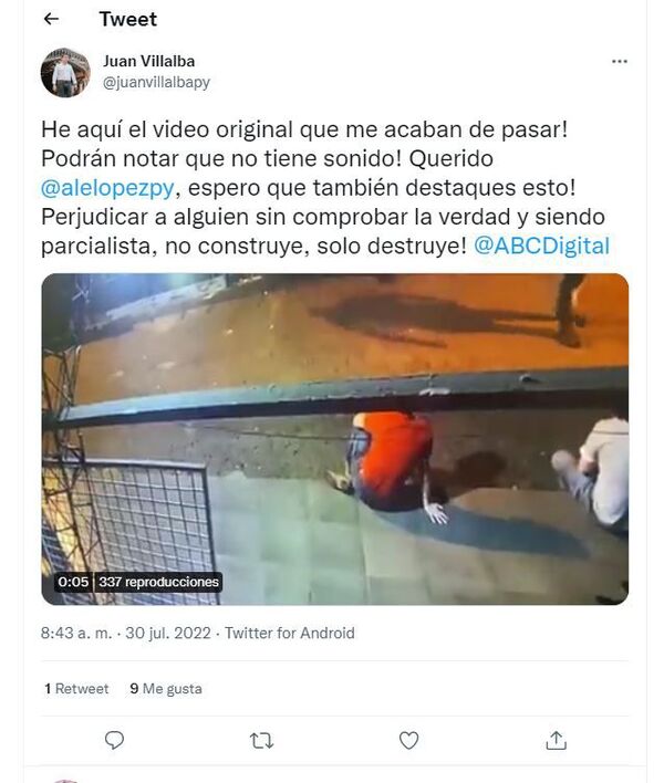 Juan Villalba dice que audio de video está montado - Nacionales - ABC Color