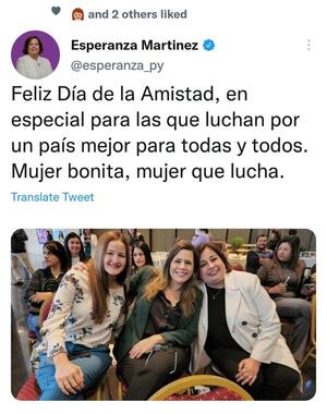 Guiño de Esperanza Martínez a dupla Efraín-Sole divide al Frente Guasu - El Trueno
