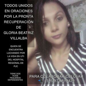 Falleció Gloria Beatriz Villalba, víctima de accidente de tránsito en Pedro Juan Caballero