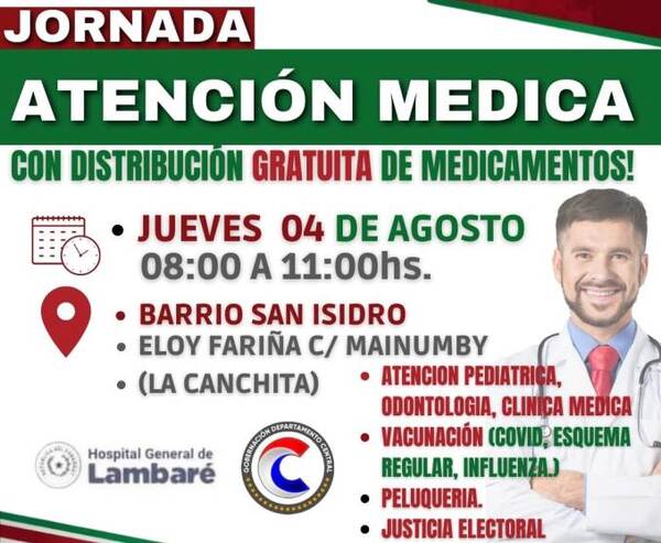 Atención médica gratuita en el Barrio San Isidro de Lambaré | Lambaré Informativo