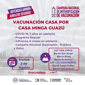 Intensificarán vacunación en Minga Guazú - Noticde.com