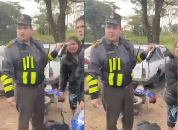 Crónica / [VIDEO] Acusan a Caminera de pegar y tirar de la moto a una doña embarazada