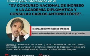 Realizarán charla sobre Ingreso a la Academia Diplomática y Consular