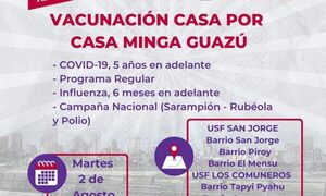 Intensifican campaña de vacunación en Minga Guazú