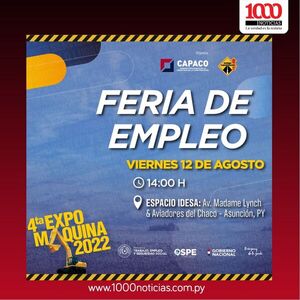 Oportunidad de empleo en la Expo Máquina | 1000 Noticias
