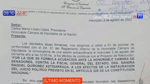 Honor Colorado pide sesión extraordinaria para tratar juicio político contra Sandra Quiñónez | Noticias Paraguay
