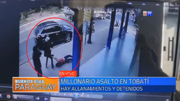 Cinco detenidos por millonario asalto frente a banco en Tobatí