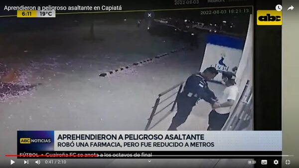 Frustran asalto y detienen a peligroso delincuente en Capiatá - Nacionales - ABC Color