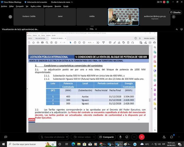 ANDE quiere adjudicar este año los 1000 MW de potencia, en tres lotes - Nacionales - ABC Color