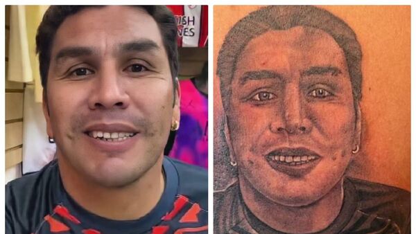 ¡Promesa cumplida! Se tatuó la cara del Chava en la espalda