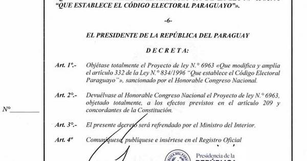 La Nación / Mario Abdo vetó ley que estipula multa por no votar