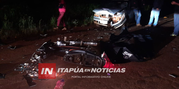 UNA MOTOCICLISTA FALLECIÓ EN OBLIGADO, SU HIJA SUFRIÓ LESIONES