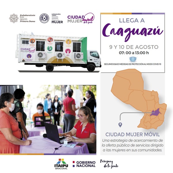 Ciudad Mujer Móvil brindará servicios a pobladoras de Caaguazú - .::Agencia IP::.