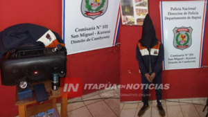 PRESUNTO LADRÓN FUE DETENIDO CON NUMEROSOS OBJETOS DENUNCIADOS COMO HURTADOS