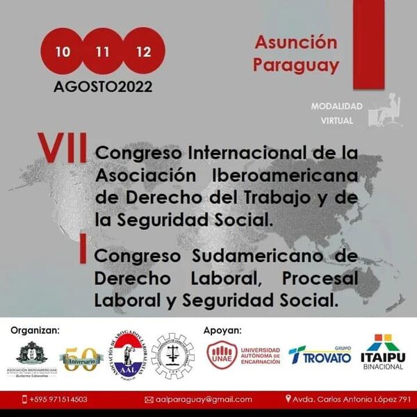 Realizarán congreso internacional sobre derecho al trabajo y seguridad social - Nacionales - ABC Color