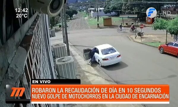 En 10 segundos "motochorros" robaron G. 11 millones | Telefuturo