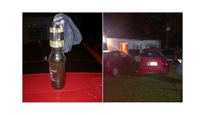 Bomba molotov apareció dentro del auto de una profe