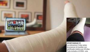 Crónica / ¡Furor en redes! Venden yeso con certificado médico para ver el mundial