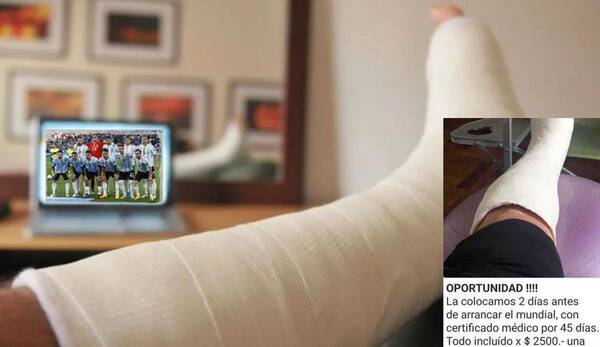 Crónica / ¡Furor en redes! Venden yeso con certificado médico para ver el mundial