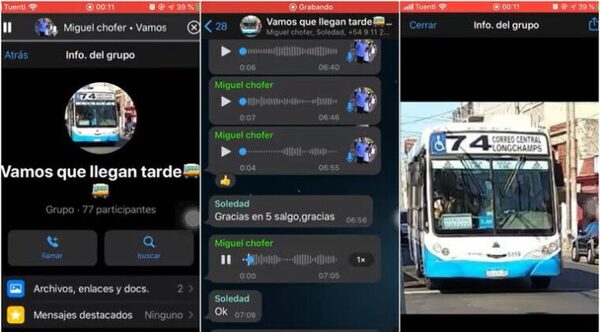 Chofer creó grupo de WhatsApp para avisar a pasajeros su recorrido