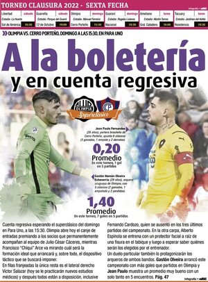 A la boletería y en cuenta regresiva - Fútbol - ABC Color
