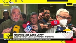 Lugo sufrió un ACV y está en cuidados intensivos, confirma Querey