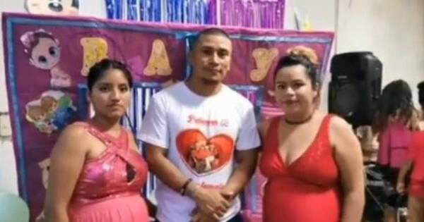 La Nación / Poliamor: un hombre festejó el baby shower de sus dos esposas