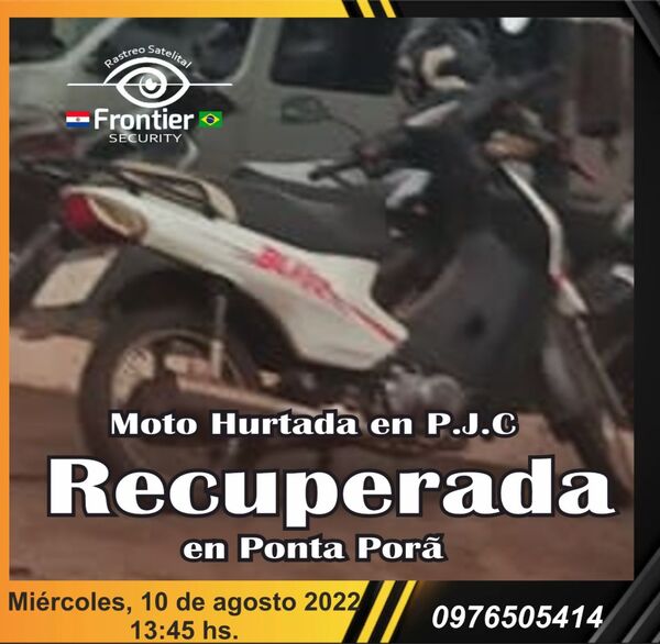 Recuperan motocicleta hurtada de estacionamiento gracias a Frontier Security - Radio Imperio