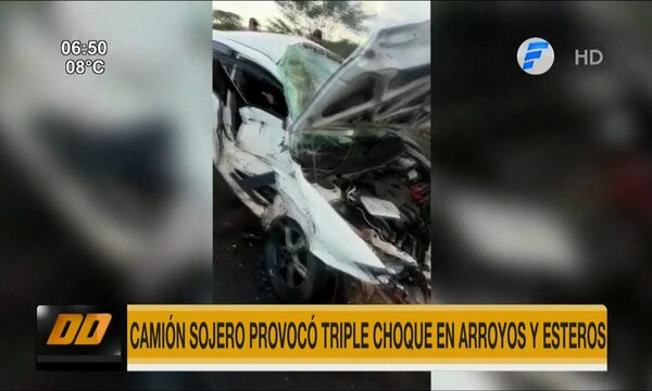 Camión sojero provocó triple choque en Arroyos y Esteros | Telefuturo