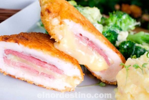 Receta perfecta y deliciosa: Pechugas de pollo rellenas de jamón y queso conocidas como cordón bleu o San Jacobos