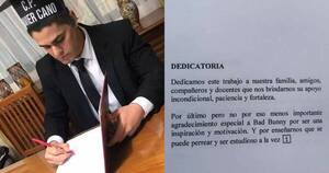 La Nación / Joven paraguayo se recibió de contador y dedicó su tesis a Bad Bunny: “Gracias por las noches de perreo…”