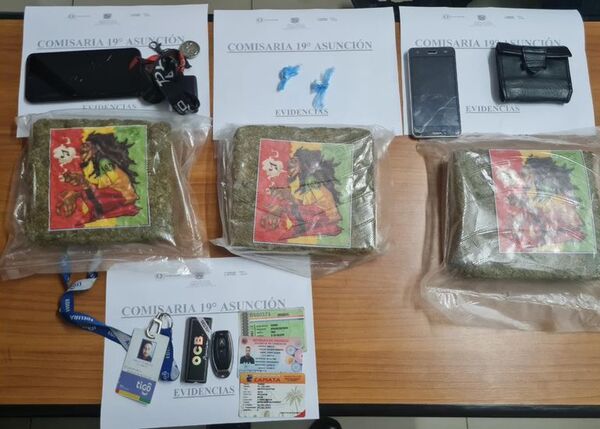 Barrio Jara: detienen a dos personas con casi dos kilos de marihuana - Policiales - ABC Color