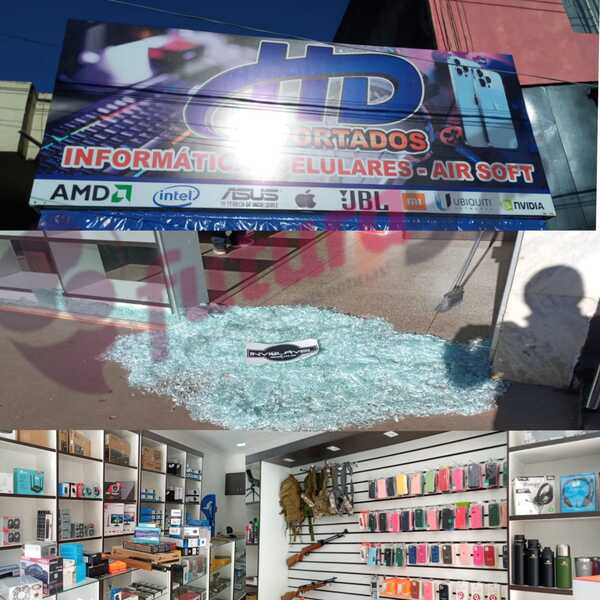 Delincuentes entraron a un local y se llevaron varios celulares nuevos