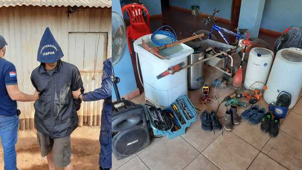 Investigaciones captura a presunto delincuente e incauta varios objetos sup. hurtados