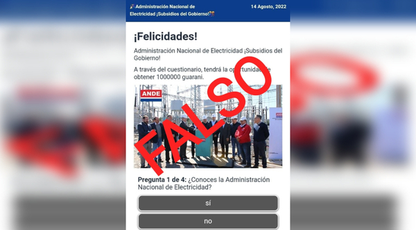 Diario HOY | "Subsidios" por G. 1 millón: ANDE desmiente publicación que circula en redes