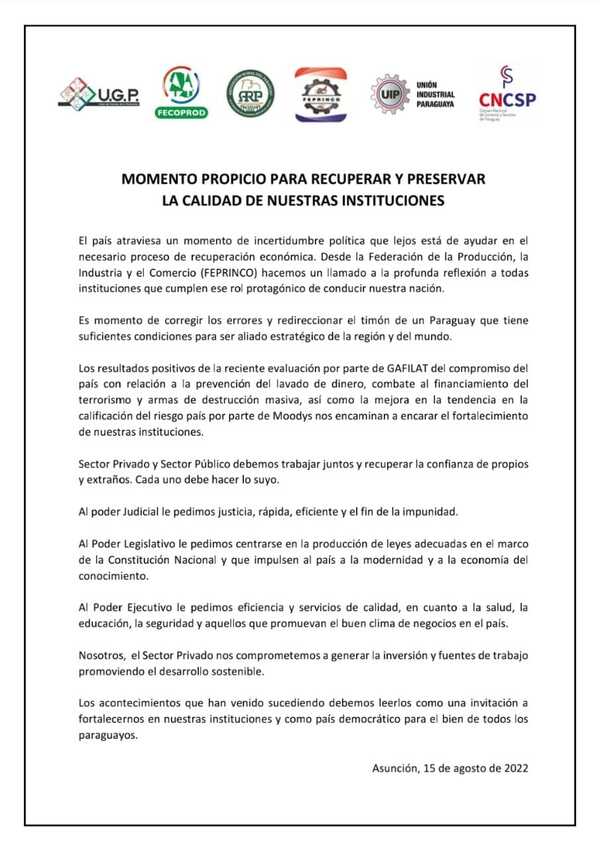 Fin de la incertidumbre política, el reclamo de industriales al Gobierno - ADN Digital