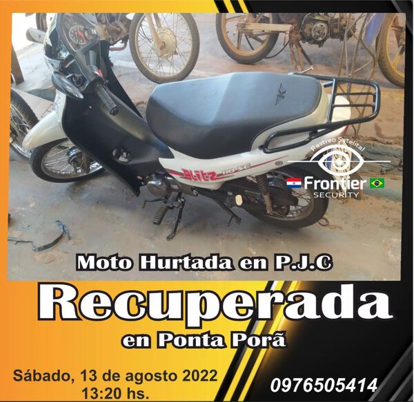 Dos motocicletas fueron recuperadas el fin de semana gracias a Frontier Security - Radio Imperio