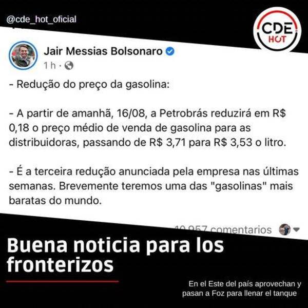Crónica / Presidente rapai anuncia más reducción de precios en los combustibles