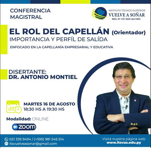 El Instituto Técnico Superior Vuelve a Soñar invita a una reunión de Zoom programada.