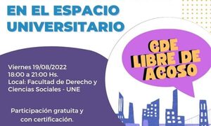 Invitan al Taller de sensibilización sobre acoso