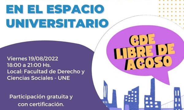 Invitan al Taller de sensibilización sobre acoso