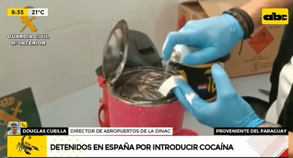 Incautan termos paraguayos con cocaína en España