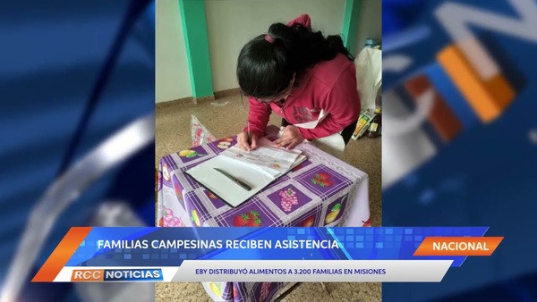 Familias campesinas de Misiones reciben asistencia alimentaria