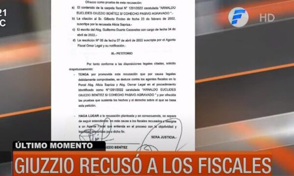 Arnaldo Giuzzio recusó a los fiscales que lo imputaron | Telefuturo