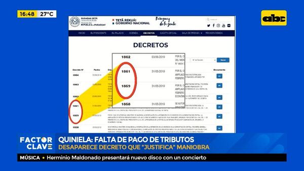 Quiniela: falta de pago de tributos - Factor Clave - ABC Color