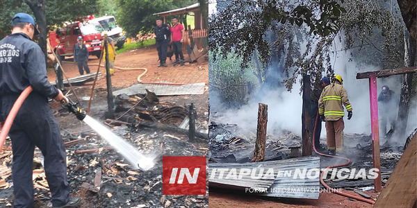INCENDIO CONSUMIÓ TOTALMENTE UNA CARPINTERÍA EN HOHENAU 5