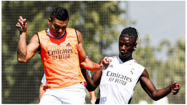 Casemiro entrena ajeno al interés del Manchester United