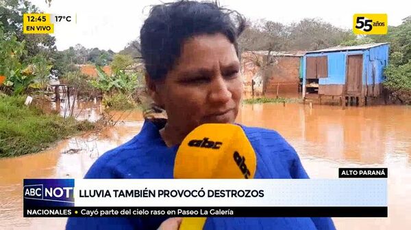 Lluvia también provocó destrozos en Alto Paraná - ABC Noticias - ABC Color