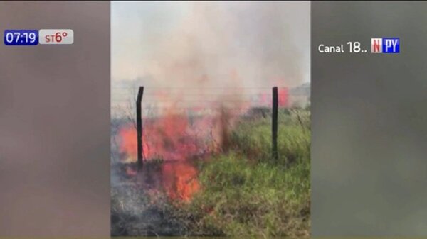 Reportan incendios forestales por quema de pastizales - Paraguaype.com