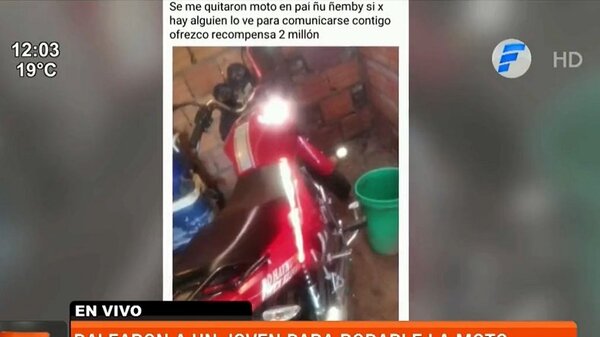 Delincuentes balearon a un joven para robarle la moto en Ñemby - Paraguaype.com